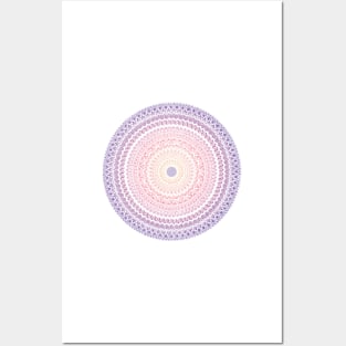 Pink and purple gradient mandala Posters and Art